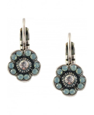 Mariana"Pina Colada" Flower Drop Earrings Silver Plated with Green Crystal 1504/2 1063 $28.20 Drop & Dangle