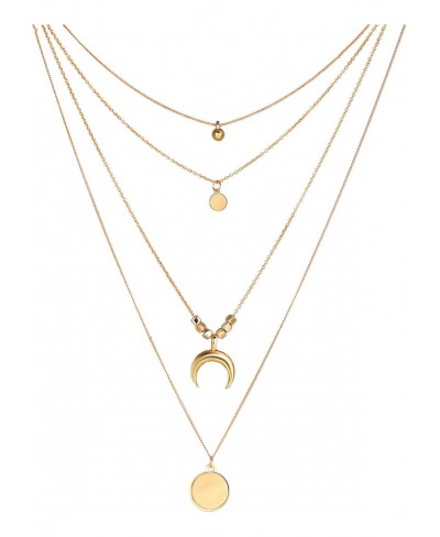 Multilayer Choker Gold Moon Star Necklace Bohemian Moon Pendant Charm Women Jewelry $12.18 Chains