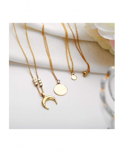 Multilayer Choker Gold Moon Star Necklace Bohemian Moon Pendant Charm Women Jewelry $12.18 Chains