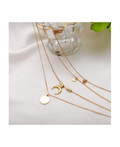 Multilayer Choker Gold Moon Star Necklace Bohemian Moon Pendant Charm Women Jewelry $12.18 Chains