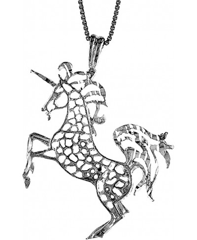 Sterling Silver Unicorn Pendant 1 1/2 inch Tall $37.83 Pendants & Coins