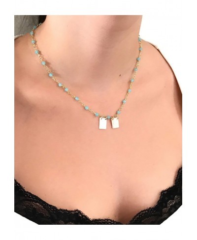 Scapular Mother of Pearl Pendants Necklace "17.5 Inches" Length Crystal Beads Chain $18.18 Pendant Necklaces