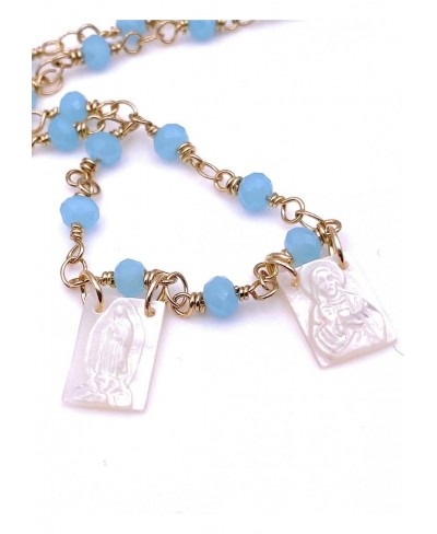 Scapular Mother of Pearl Pendants Necklace "17.5 Inches" Length Crystal Beads Chain $18.18 Pendant Necklaces