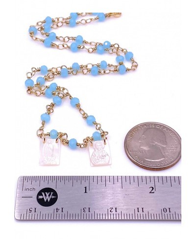 Scapular Mother of Pearl Pendants Necklace "17.5 Inches" Length Crystal Beads Chain $18.18 Pendant Necklaces