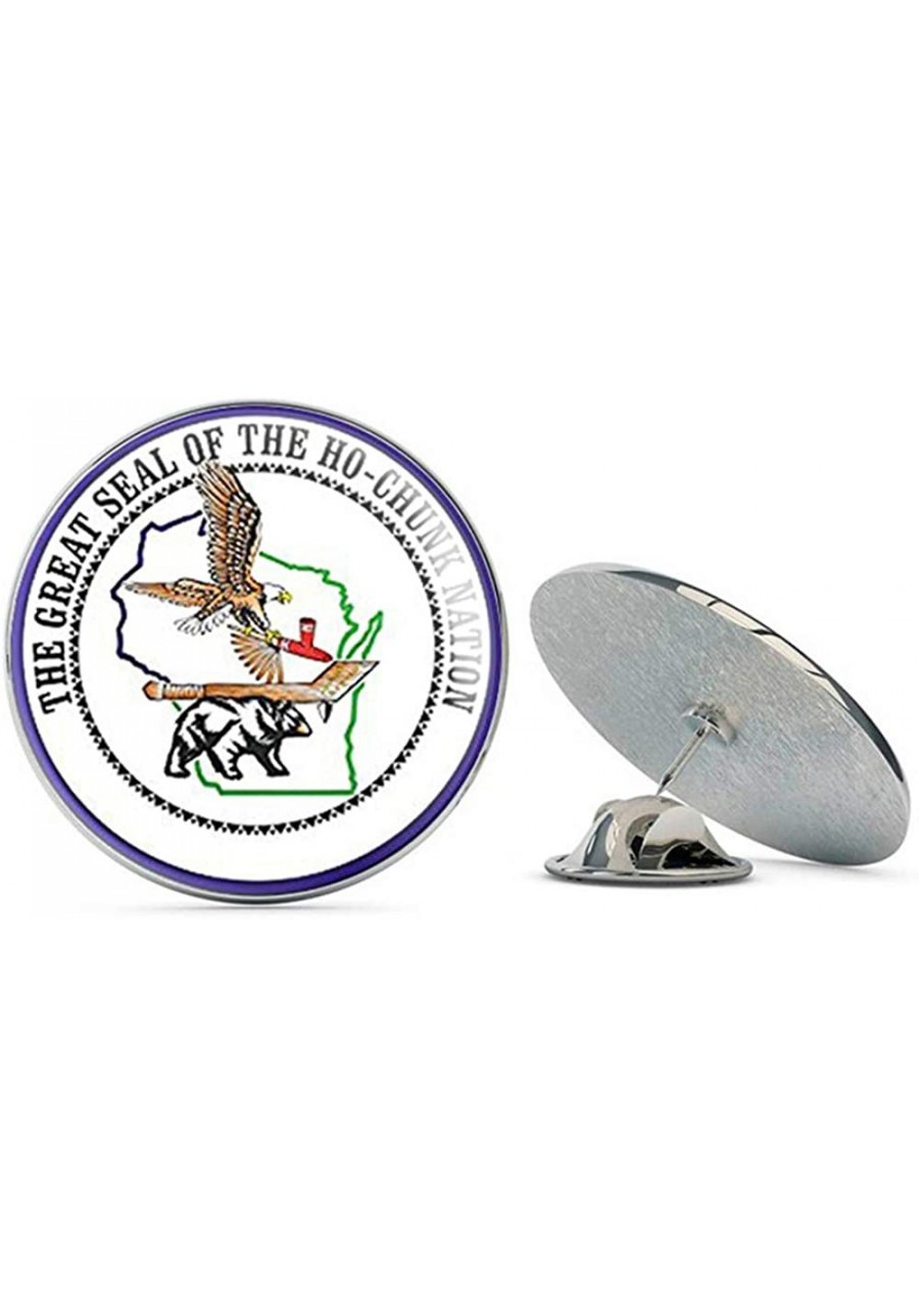 Round Great Seal of The HO-Chunk Nation Logo (Native American Seal) Metal 0.75" Lapel Hat Pin Tie Tack Pinback $8.80 Brooches...