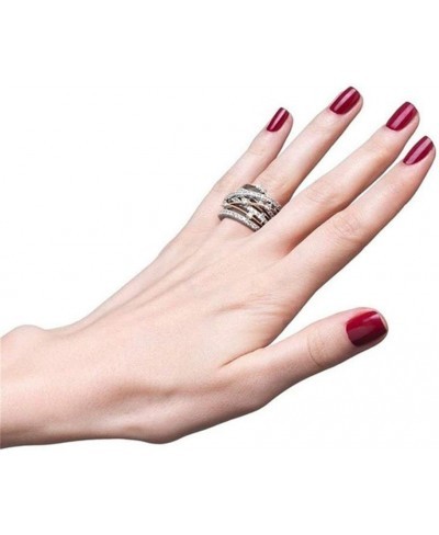 Two Tone Intertwined Crossover Statement Ring Fashion Breadth Band Rings for Women Rose Gold Index Finger Ring (US Code 8) $1...