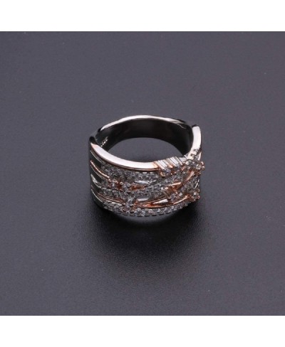 Two Tone Intertwined Crossover Statement Ring Fashion Breadth Band Rings for Women Rose Gold Index Finger Ring (US Code 8) $1...