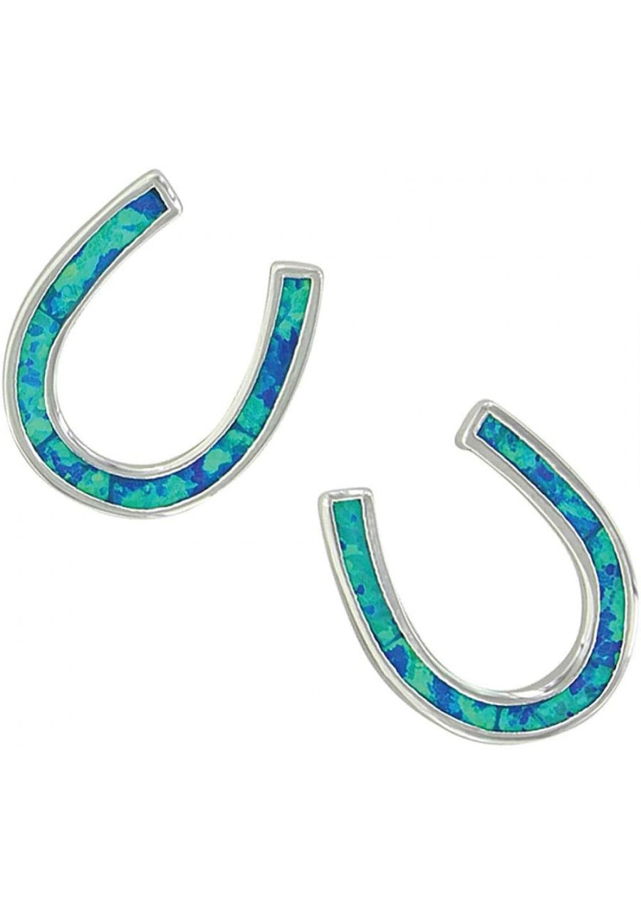 Womens Montana smith River Lights Simply Lucky Horseshoe Post Earrings Silver $46.52 Stud