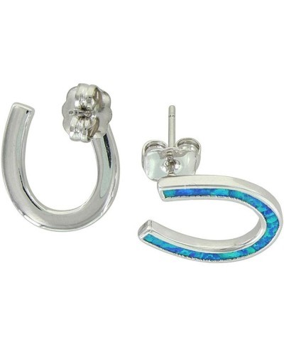 Womens Montana smith River Lights Simply Lucky Horseshoe Post Earrings Silver $46.52 Stud