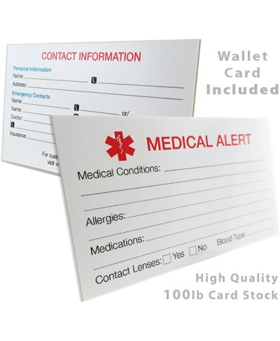 Pre-Engraved & Customized Stroke Patient Medical ID Bracelet Wallet Card Incld Red Symbol $37.01 Identification