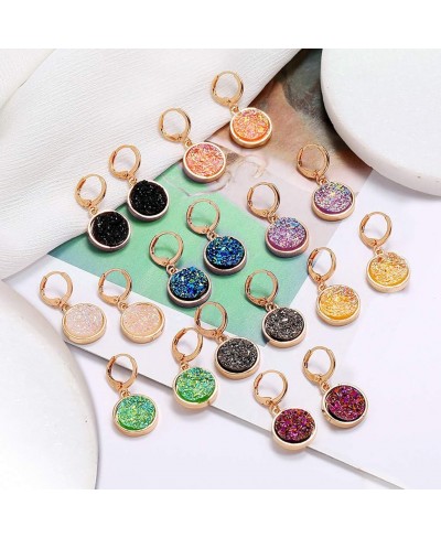 9 Pairs Faux Druzy Earrings Set Alloy Round Earrings for Women Earrings Jewelry $13.88 Stud