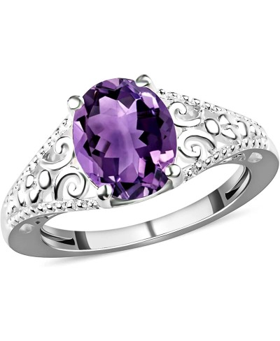 Purple Amethyst Ring for Women 925 Sterling Silver Vintage Healing Crystal Ct 1.44 $21.74 Statement