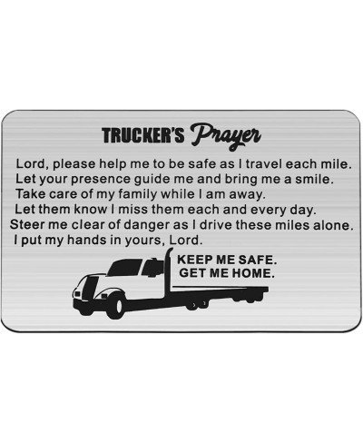 Truckers Prayer Gifts Trucker Engraved Wallet Insert Keep Me Safe Get Me Home Drive Safe Gifts $16.83 Pendants & Coins