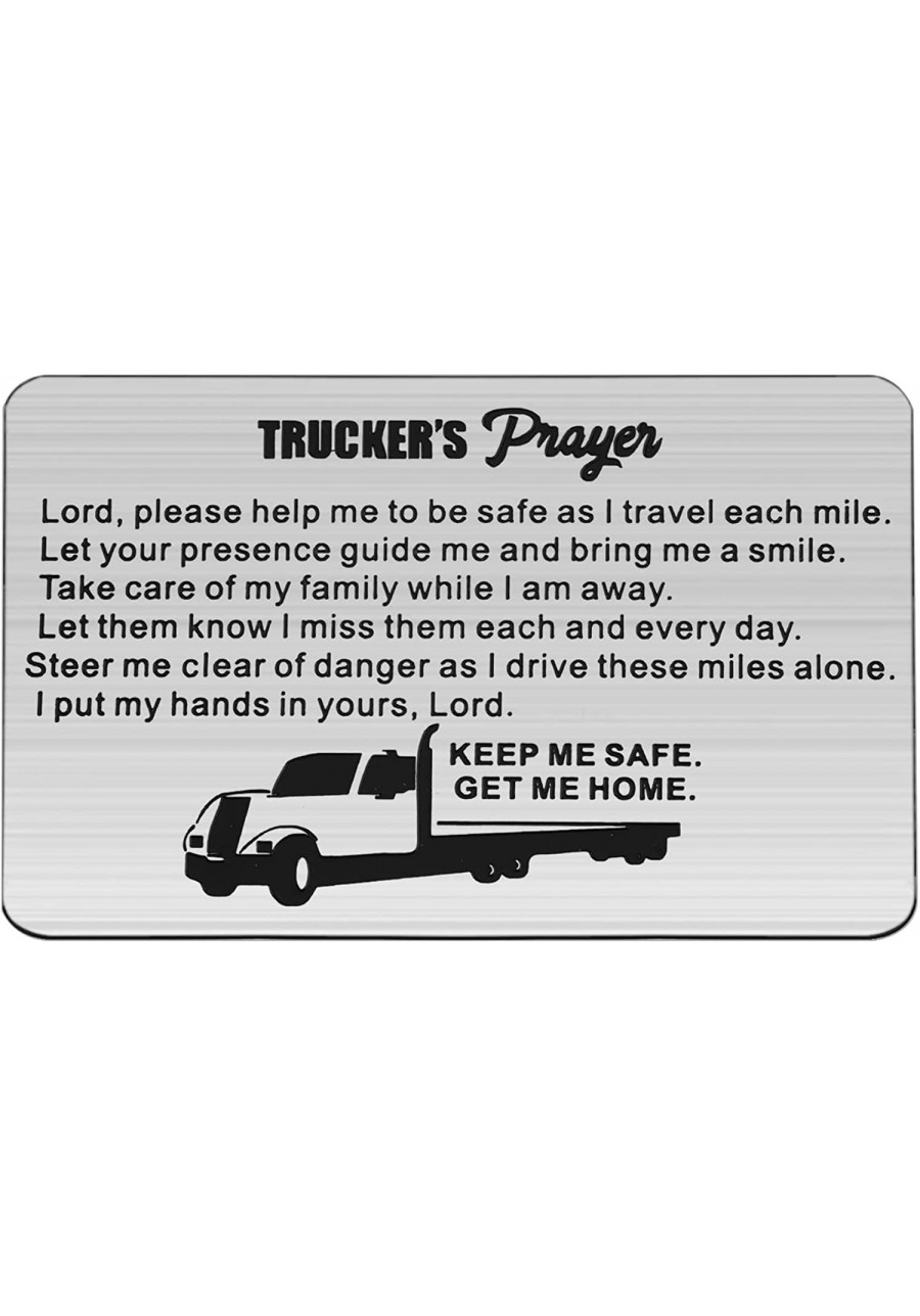 Truckers Prayer Gifts Trucker Engraved Wallet Insert Keep Me Safe Get Me Home Drive Safe Gifts $16.83 Pendants & Coins