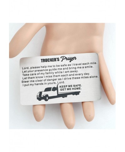 Truckers Prayer Gifts Trucker Engraved Wallet Insert Keep Me Safe Get Me Home Drive Safe Gifts $16.83 Pendants & Coins