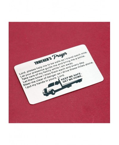 Truckers Prayer Gifts Trucker Engraved Wallet Insert Keep Me Safe Get Me Home Drive Safe Gifts $16.83 Pendants & Coins