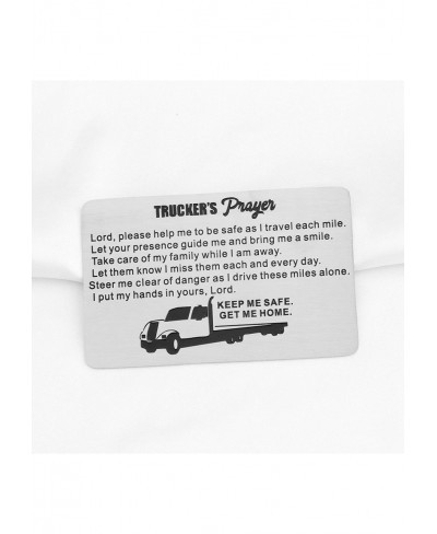 Truckers Prayer Gifts Trucker Engraved Wallet Insert Keep Me Safe Get Me Home Drive Safe Gifts $16.83 Pendants & Coins