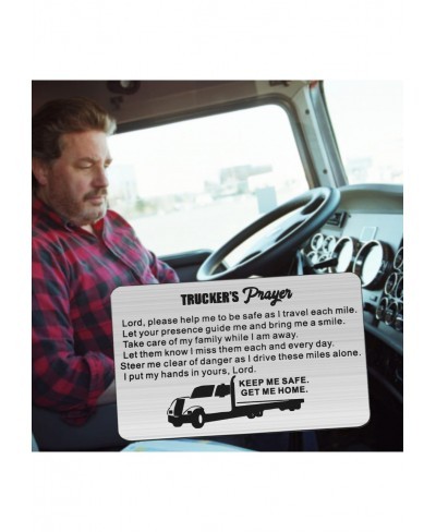 Truckers Prayer Gifts Trucker Engraved Wallet Insert Keep Me Safe Get Me Home Drive Safe Gifts $16.83 Pendants & Coins