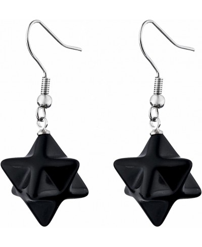 Merkaba Dangle Earrings for Women Semi Precious Stone Healing Crystal Chakra Drop Earrings $15.37 Drop & Dangle