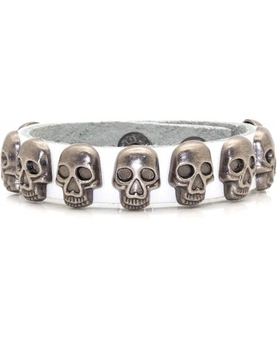 Punk Rock Alloy Buckle Leather Wristband Skull Cuff Bracelet 7.5" Wrist $11.22 Cuff