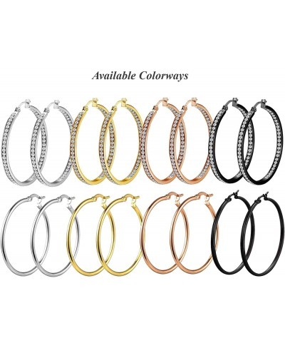 4PC Hoop Earrings Set Huggie Rings Girls Women 20mm 30mm Multicolor Steel Fashion Jewelry $14.57 Hoop