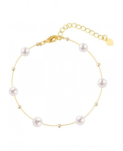 Fashion Pearl Bracelets for Women Teen Girls 14K Gold Bracelet Freshwater Pearl Bracelet Dainty Gold Bracelet Jewelry Gifts 7...