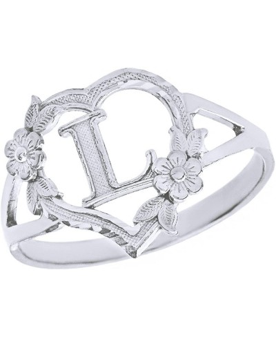 Silver Initial Alphabet Personalized Heart Ring - Letter L $22.91 Statement