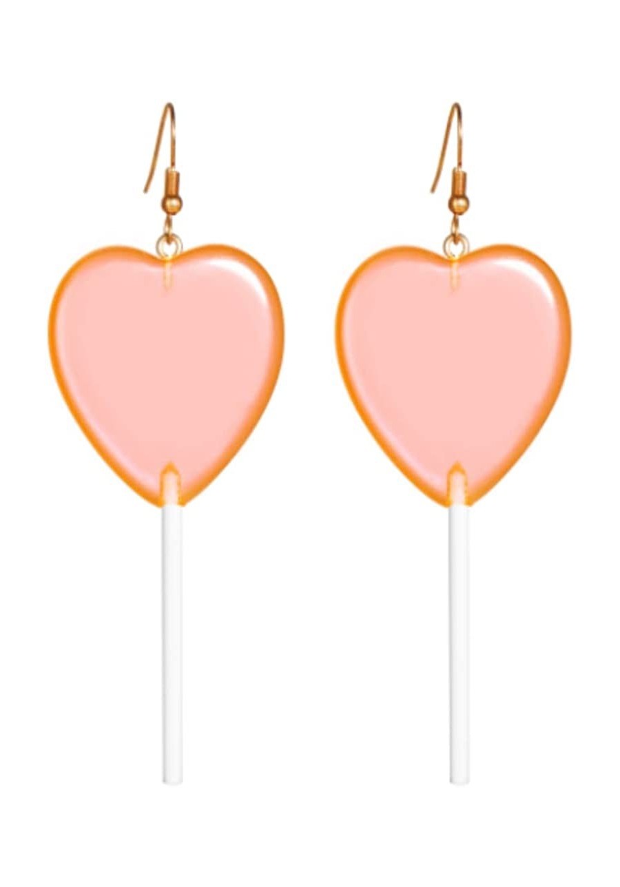 Heart Lollipop Earrings Cute Candy Dangle Earrings for Women and Girls Resin Heart Earrings 80s 90s Earrings Valentines Day G...