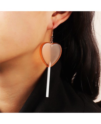 Heart Lollipop Earrings Cute Candy Dangle Earrings for Women and Girls Resin Heart Earrings 80s 90s Earrings Valentines Day G...