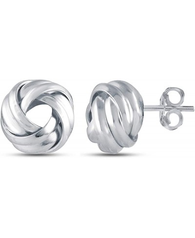 Sterling Silver Jewelry 9 MM Love Knot Two Tone Stud Earrings for Teen and Women $14.85 Stud