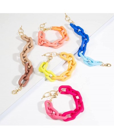 Acrylic Color Bracelet Resin Bracelet Exaggerated Chain Bracelet for Women Girls $9.11 Link