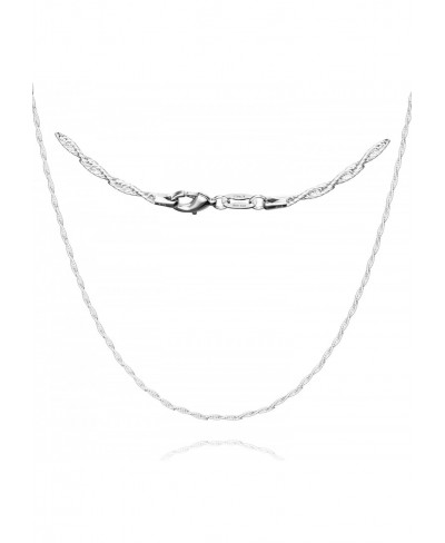 925 Sterling Silver Necklaces For Women 14K White Gold Over Rope Chain 1.2mm Dainty Thin Necklaces Chains Women's fashion Cha...