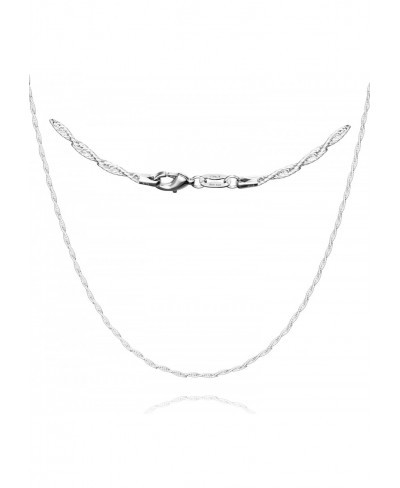 925 Sterling Silver Necklaces For Women 14K White Gold Over Rope Chain 1.2mm Dainty Thin Necklaces Chains Women's fashion Cha...