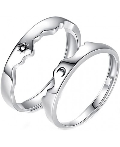 Matching Rings for Couples Promise Statement Rings for Her and Him Set Sun Moon Couple Rings Best Friend Rings for 2 $9.78 Pr...