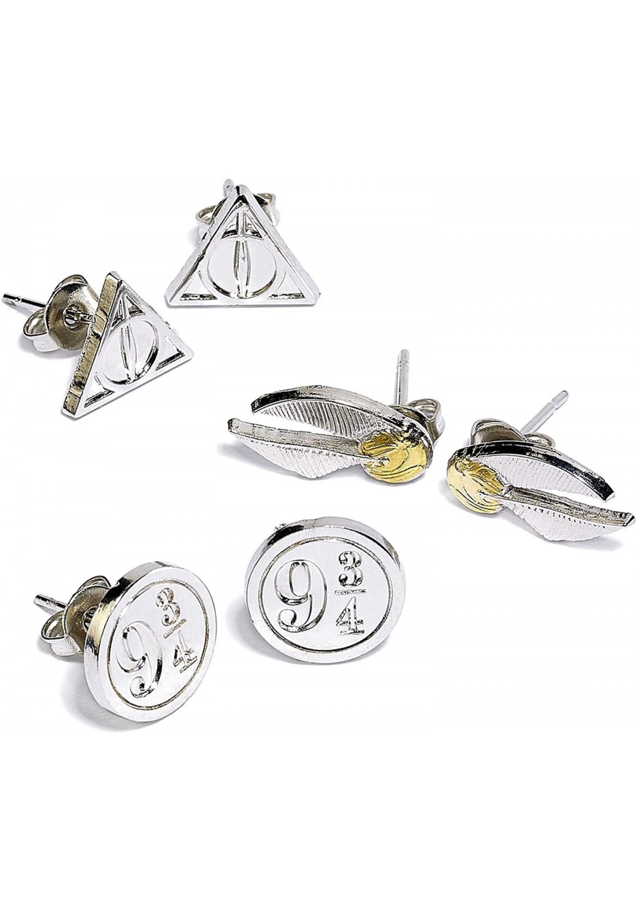 Official Stud Earring Set of 3 - Deathly Hallows/Golden Snitch/Platform 9 3/4 $11.13 Stud