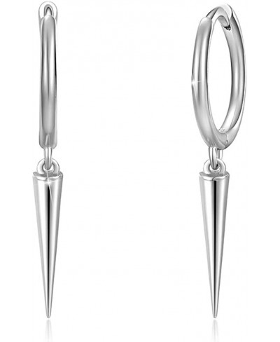 925 Sterling Silver 18K Gold Plated Huggie Earrings for Women Dangle Geometric Triangle Cone Dainty Spike Hoop Earrings $20.3...
