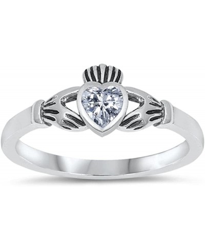 Sterling Silver Claddagh Heart Promise Ring $16.15 Bands
