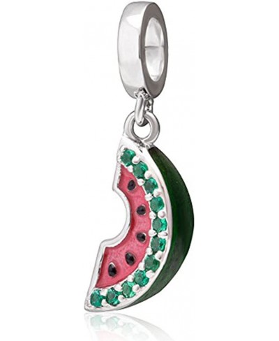 Dangling Watermelon Charm - 925 Sterling Silver Charm - Fits for Woman Charm Bracelets $14.03 Charms & Charm Bracelets