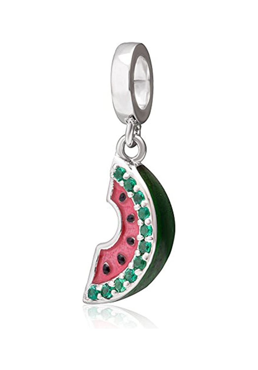 Dangling Watermelon Charm - 925 Sterling Silver Charm - Fits for Woman Charm Bracelets $14.03 Charms & Charm Bracelets