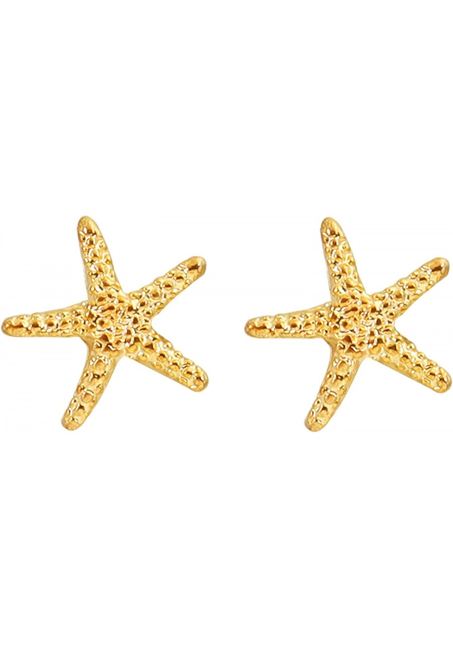 Starfish Earrings for Girls Gold Stud Starfish Earring Starfish Post Earrings for Women $14.92 Stud