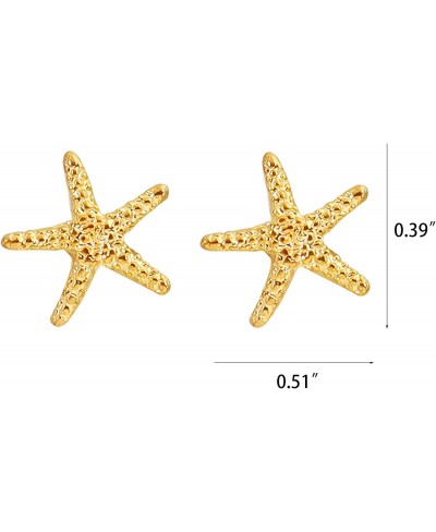 Starfish Earrings for Girls Gold Stud Starfish Earring Starfish Post Earrings for Women $14.92 Stud