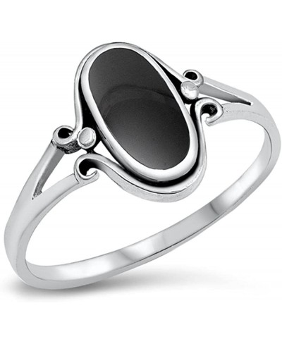 Sterling Silver Long Oval Ring $13.08 Bands