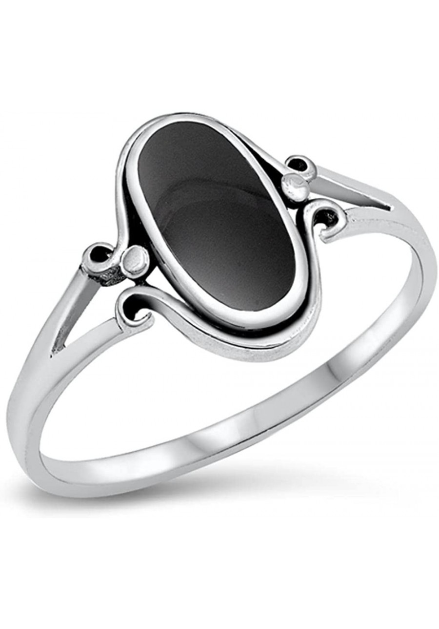 Sterling Silver Long Oval Ring $13.08 Bands