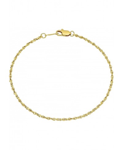 2mm 14k Yellow Gold Plated Twisted Singapore Chain Link Bracelet $24.73 Link