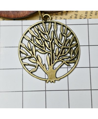 Tree of Life Pendant Necklace Long Leather Chain Statement Wooden Necklace for Women Girls Vintage Wood Jewelry $8.07 Pendant...