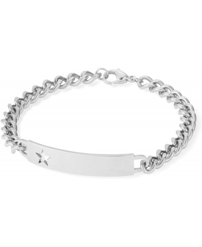 Ladies Engravable Bracelet with Pierced Star Cutout in Silver and Gold Tone $33.36 Link