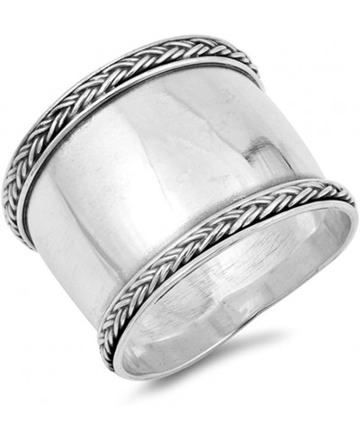 Handmade Wide Bali Rope Milgrain Ring .925 Sterling Silver Thin Band Sizes 5-12 $25.77 Bands