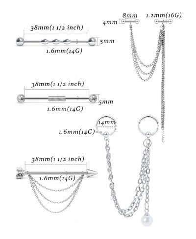 Industrial Earrings Industrial Piercing Jewelry Industrial Bar Piercing Industrial Piercing Industrial Bar Industrial Piercin...