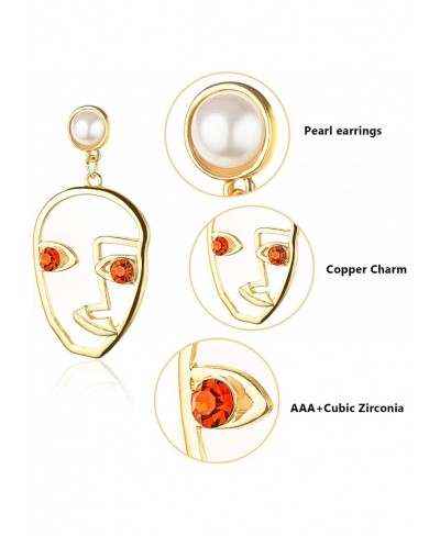 20 Pair Human Face Abstract Design Earrings Face Hand Earrings Hollow Hand Shaped Geometric Earrings $21.58 Drop & Dangle