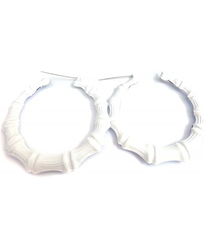 Bamboo Hoop Earrings White Hoops 3.5 inch Hoop Bamboo Divas Diggables $11.03 Hoop